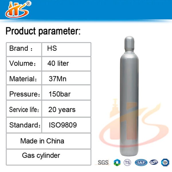 40L Oxygen Gas Tanks Export Dissolved Acetylene Cylinder – Image 2