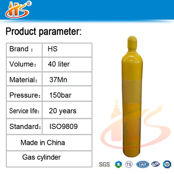 40 Litre ISO9809 6M3 150bar 37MN Oxygen Tanks Gas Cylinders - Image 7