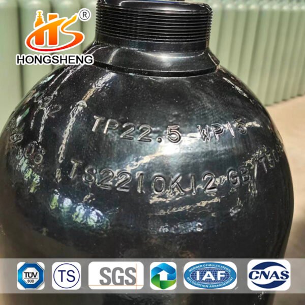60L ISO9809-1 9M3 150bar 37MN Oxygen Tanks Gas Cylinders - Image 3