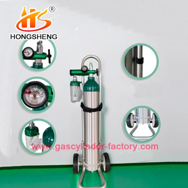 ISO 4.6L aluminum alloy portable oxygen gas cylinder Medical oxygen tanks - Billede 3